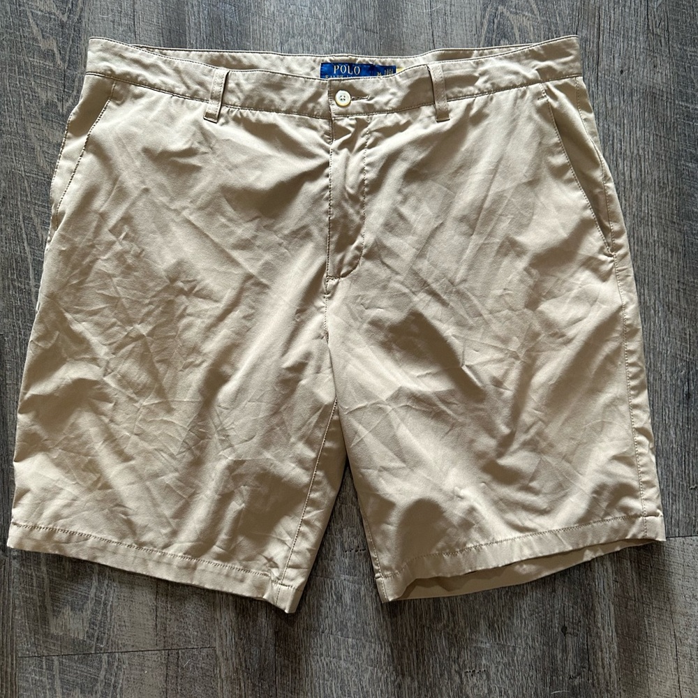 Polo by Ralph Lauren Men's Tan Flat Front Shorts